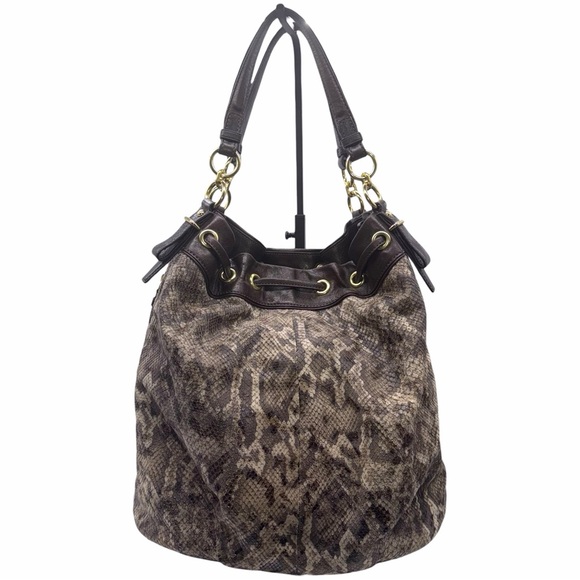 Coach Madison Python Large Marielle Drawstring Shoulder Bucket Bag - Picture 5 of 11